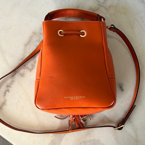 divina firenze Handbags - Sunny orange leather bag